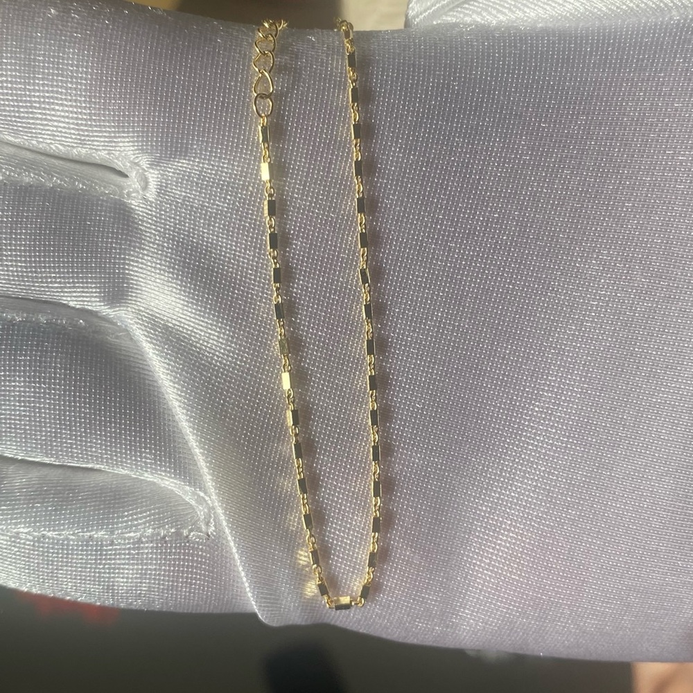 Gold Block Chain Bracelet S925 Made In Italy